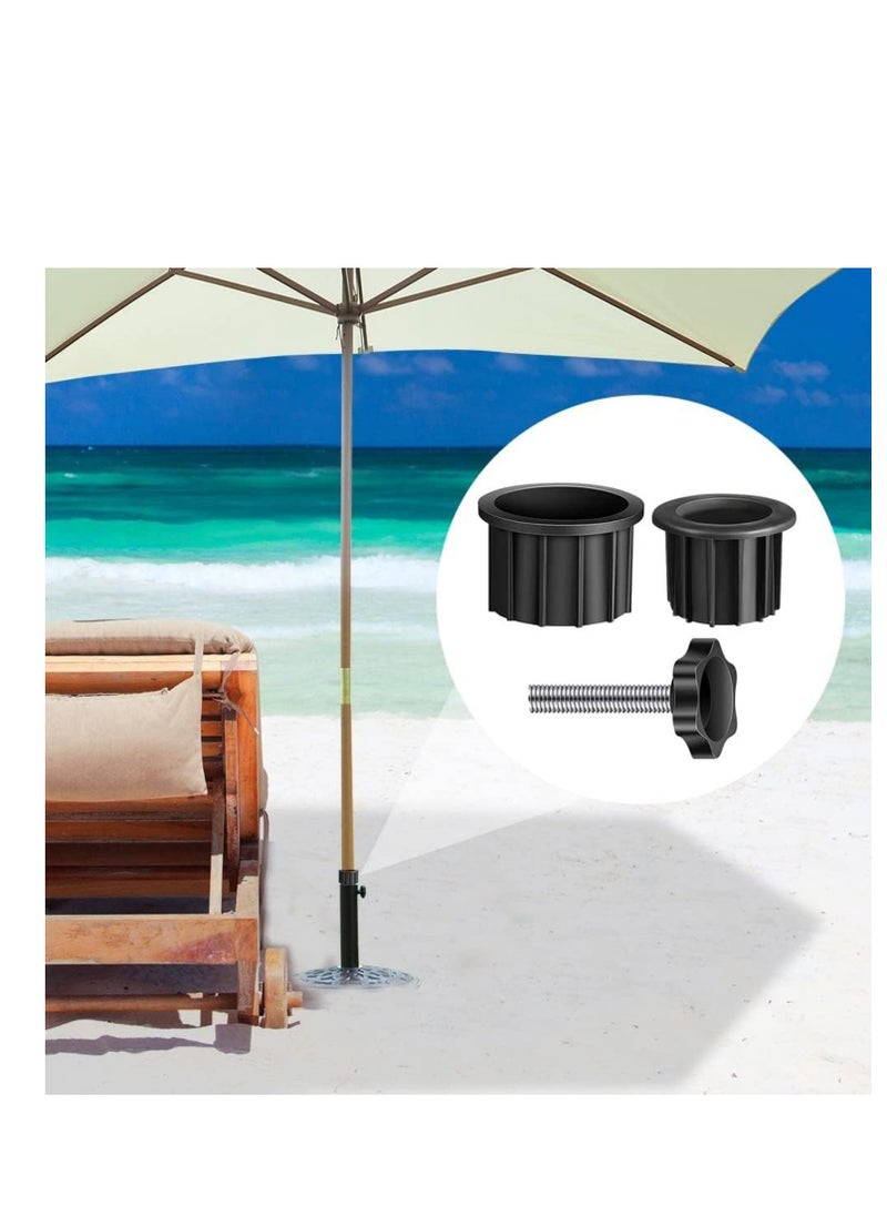 SYOSI - 6 Pcs Patio Umbrella Parasol Base Stand Hole Ring Plug Cover and Cap, Umbrella Stand Replacement Part with M8 Thread Replacement Hand Knob, Umbrella Base Insert Set for Dia 38mm,48mm Umbrella Pole - Image 1