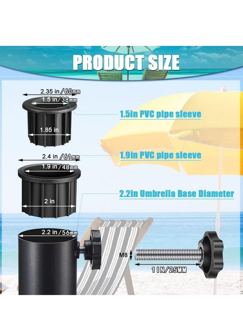 SYOSI - 6 Pcs Patio Umbrella Parasol Base Stand Hole Ring Plug Cover and Cap, Umbrella Stand Replacement Part with M8 Thread Replacement Hand Knob, Umbrella Base Insert Set for Dia 38mm,48mm Umbrella Pole - Image 1