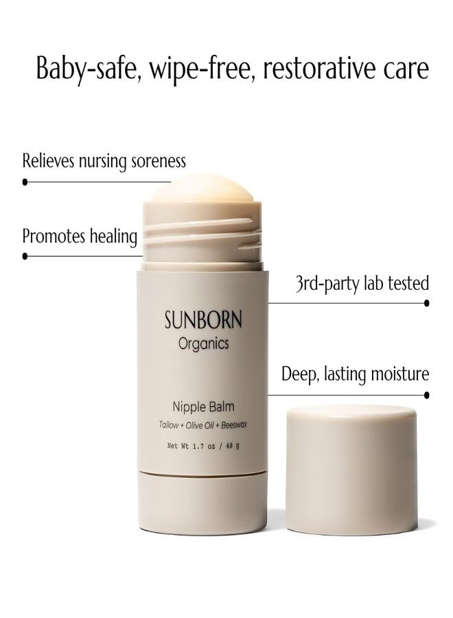 Sunborn Organics بلسم حلمات سنبورن أورجانيكس | كريم طبيعي آمن للرضاعة الطبيعية (خالٍ من اللانولين، بثلاث مكونات طبيعية) لعلاج الحلمات المتشققة أو الملتهبة، آمن على الطفل، لا يحتاج إلى غسل. - Image 3