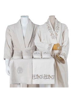 Set Bath Robe Beige Double