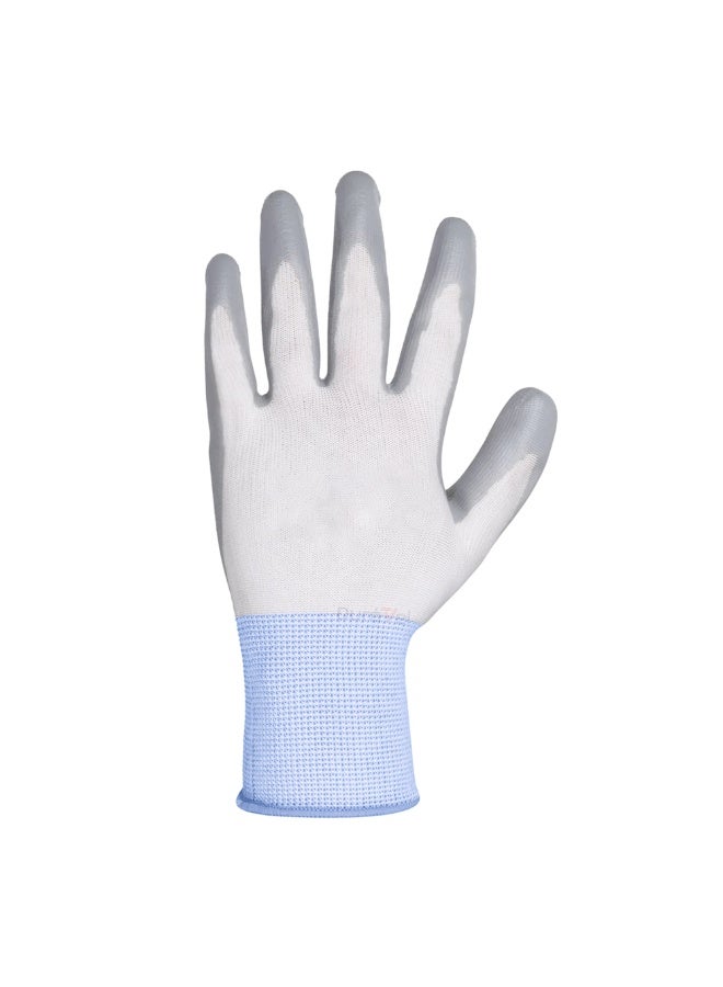 Duravel Nitrile Coated Work Gloves, White and Grey, Comfortable Fit, High Dexterity, Abrasion and Tear Resistant, Low Lint, Industrial Safety Gloves - Image 2