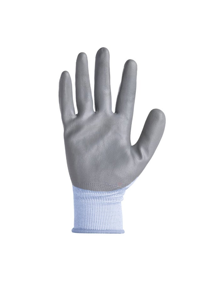 Duravel Nitrile Coated Work Gloves, White and Grey, Comfortable Fit, High Dexterity, Abrasion and Tear Resistant, Low Lint, Industrial Safety Gloves - Image 3