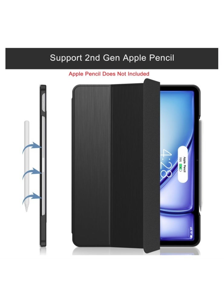 VR CREATIVES VR Creative Case for iPad Air 13 Inch (M3/M2) 2025/2024, iPad Pro 12.9 2022 2021(6th 5th Generation) - [Slim Trifold Stand + Auto Wake/Sleep],Protective Hard PC Back Cover (Black) - Image 4
