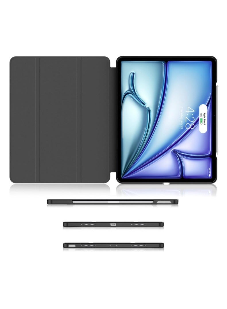 VR CREATIVES VR Creative Case for iPad Air 13 Inch (M3/M2) 2025/2024, iPad Pro 12.9 2022 2021(6th 5th Generation) - [Slim Trifold Stand + Auto Wake/Sleep],Protective Hard PC Back Cover (Black) - Image 3
