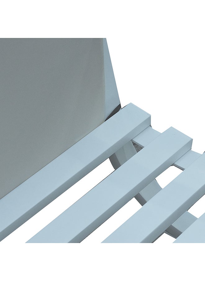 Oasis Casual Outdoor Garden Metal Bench Seat with White Cushion  - Image 3