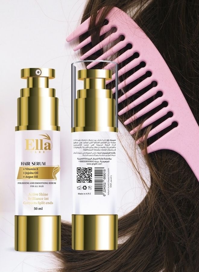 Ella Care Serum for protection and nourishment with its formula of castor oil, argan oil, jojoba oil and vitamin E from ella care, 50 ml - Image 2