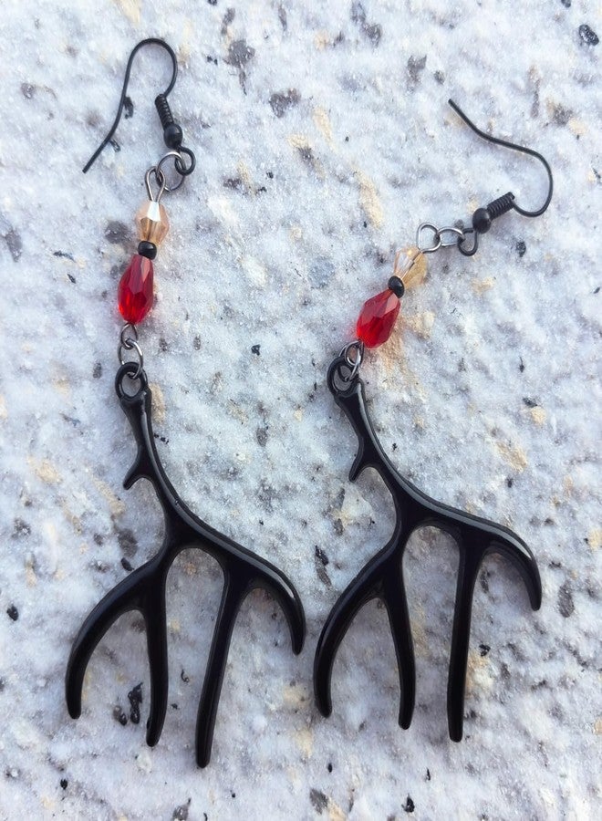 Sanyaa Alastor Earrings Antler Halloween Cosplay Dress up Accessories (#1) - Image 3