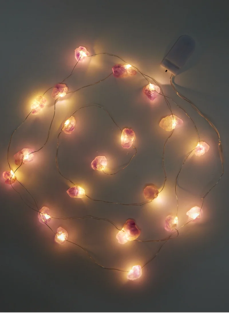 Prickly Pear Prickly Pear Amethyst Crystal String Lights 2M - Purple Battery-Operated Amethyst String Lights for Decoration
