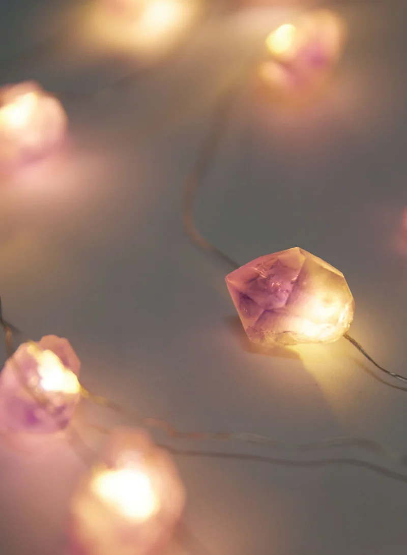 Prickly Pear Prickly Pear Amethyst Crystal String Lights 2M - Purple Battery-Operated Amethyst String Lights for Decoration