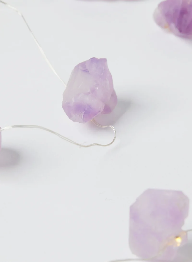 Prickly Pear Prickly Pear Amethyst Crystal String Lights 2M - Purple Battery-Operated Amethyst String Lights for Decoration