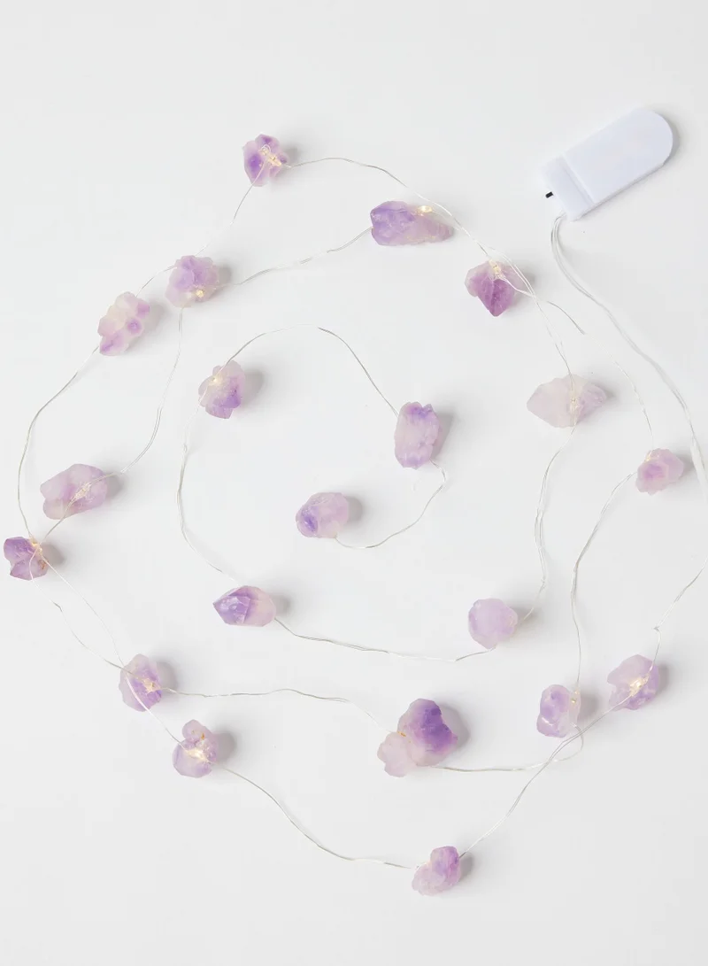 Prickly Pear Prickly Pear Amethyst Crystal String Lights 2M - Purple Battery-Operated Amethyst String Lights for Decoration