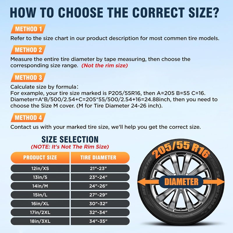 Moonet PVC Thickening Leather Spare Tire Wheel Cover for Car Truck SUV Camper Trailer Universal Fit RV JP FJ,R14 S Black (for Overall Wheel Diameter 24-26 inch) - Image 2
