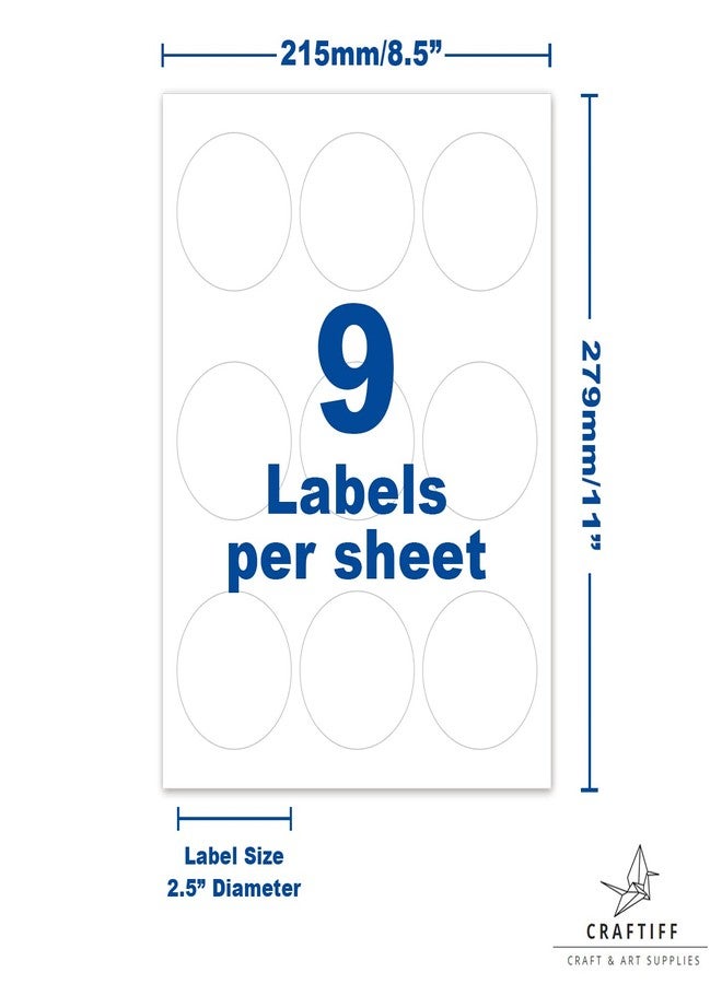 Craftiff Round Labels Stickers 2.5" inches Printable Vinyl Waterproof Matte White Sticker Paper, 135 Customizable Labels Compatible with 22562 - Image 2
