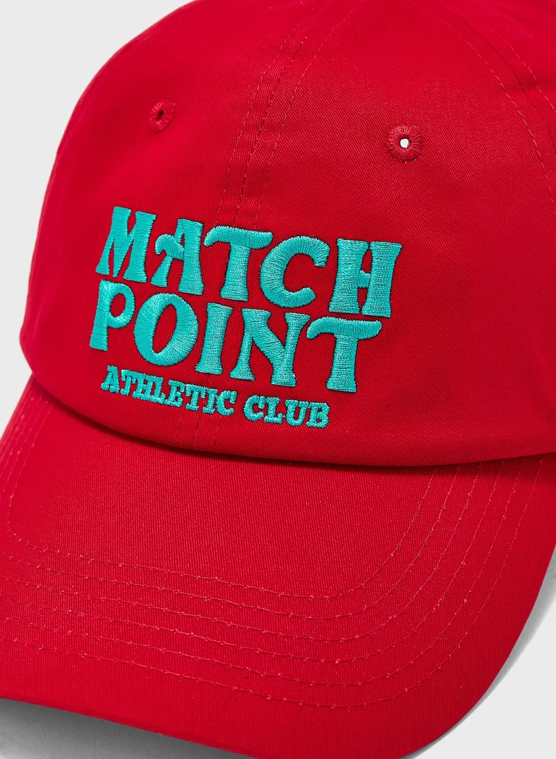 Seventy Five Match Point Slogan Curve Peak Cap