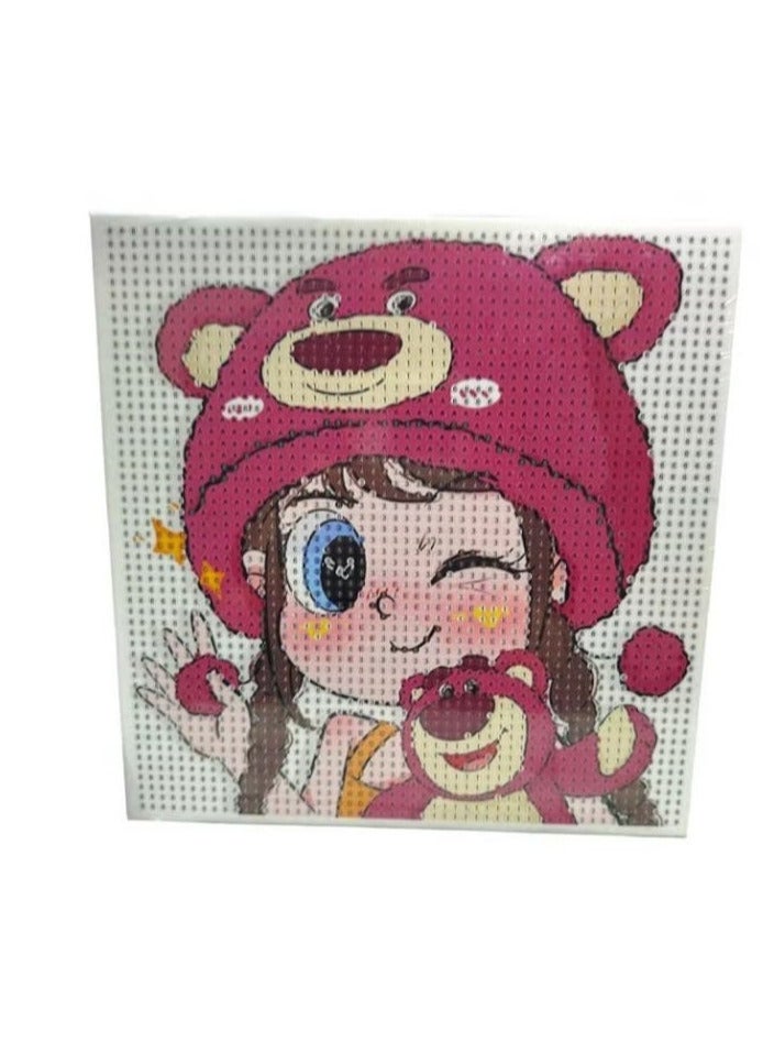 Diamond Painting Kit for Kids to Develop Concentration, Patience and Improve Hand-eye Coordination 20 x 20 cm (Lotso) 