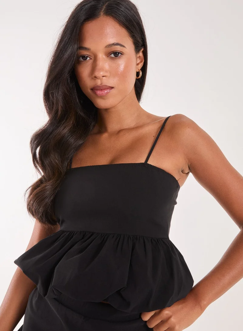 Pink Vanilla Bubble Hem Strappy Top