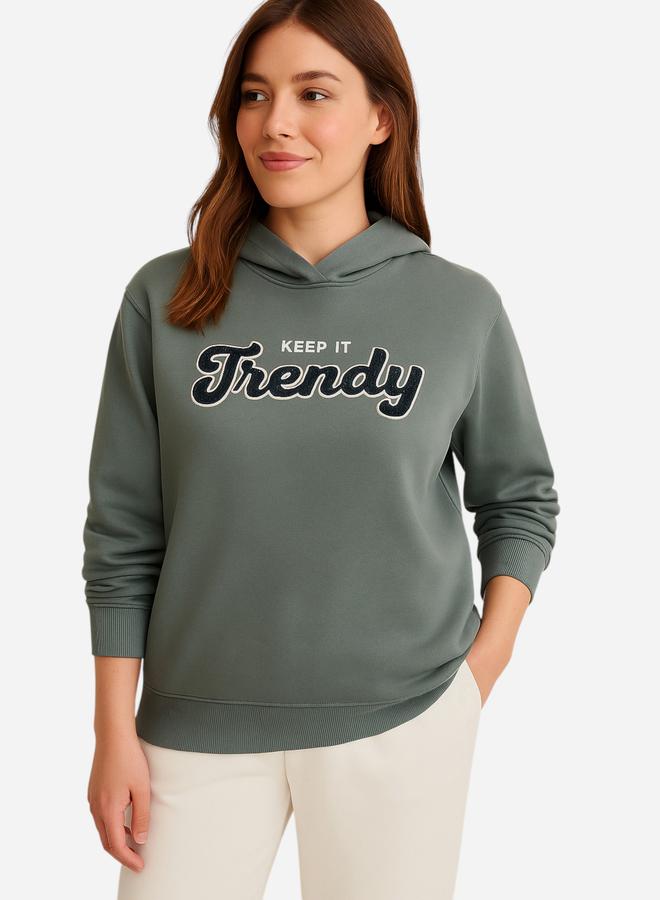 victor and jane Keep It Trendy Slogan Hoodie - 100% Cotton Fleece - Image 1
