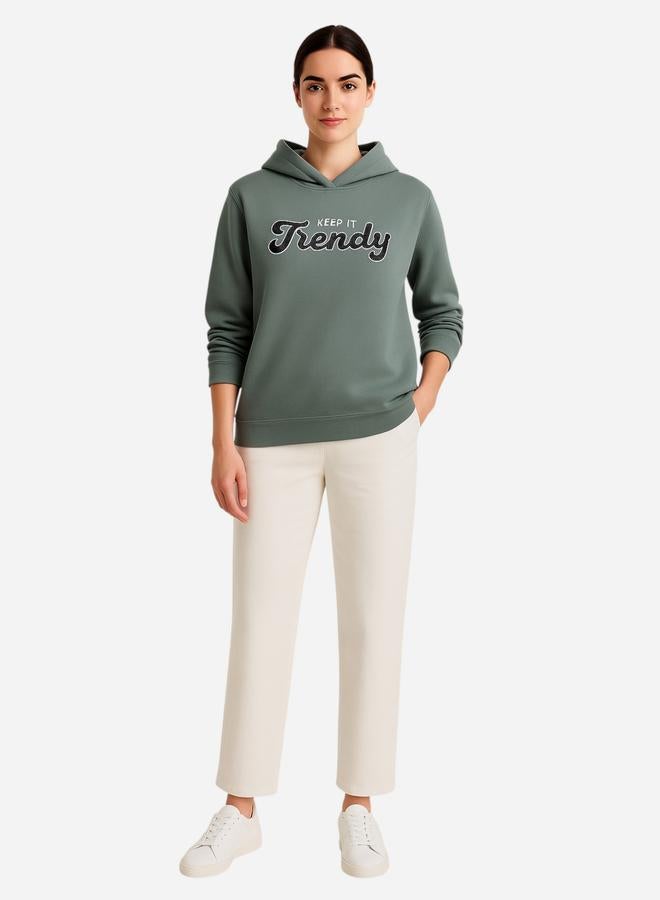 victor and jane Keep It Trendy Slogan Hoodie - 100% Cotton Fleece - Image 5