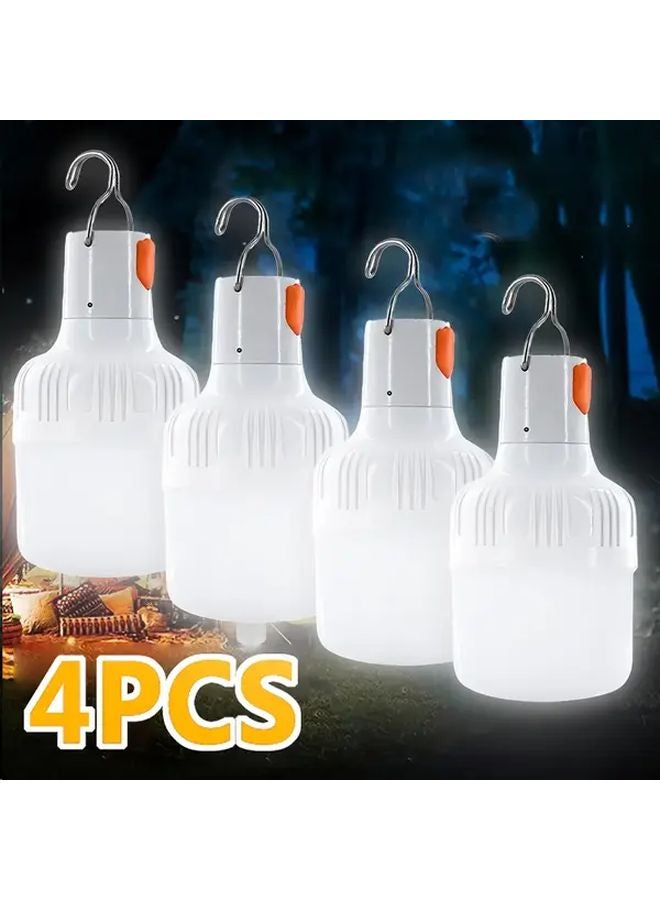 4pcs Portable LED Camping Lanterns USB Rechargeable High Brightness Hanging Tent Light - Image 1