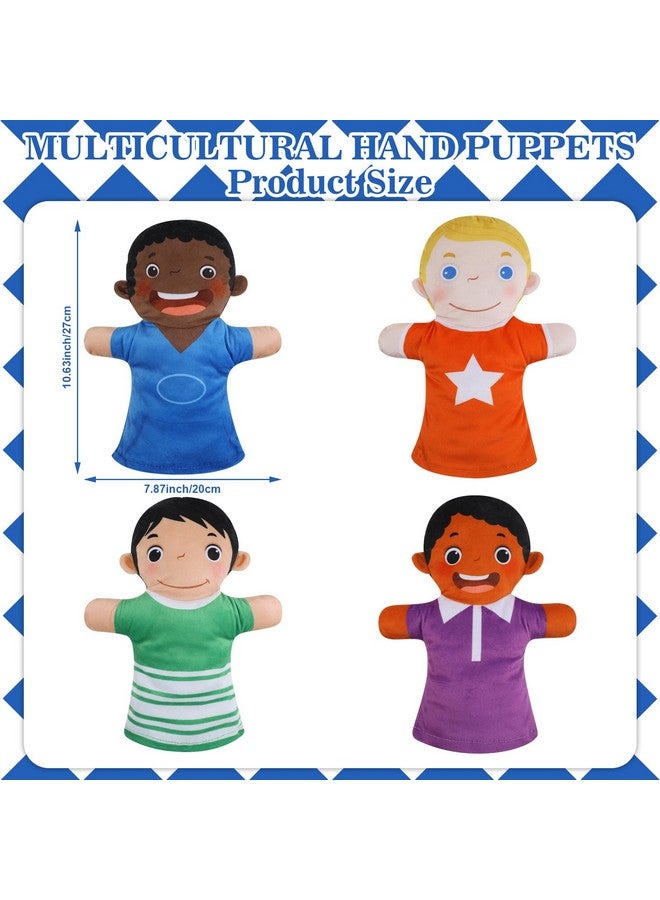 Poen مجموعة دمى يدوية من 8 قطع للأطفال - دمى يدوية متعددة الثقافات - دمى ناعمة من الفرو لتعلم الأطفال والتفاعل - مناسبة للمنزل ورياض الأطفال والمدرسة والفصول الدراسية ولعب الأدوار وعروض مسرح الفانتوسيني (ابتسامة) - Image 3