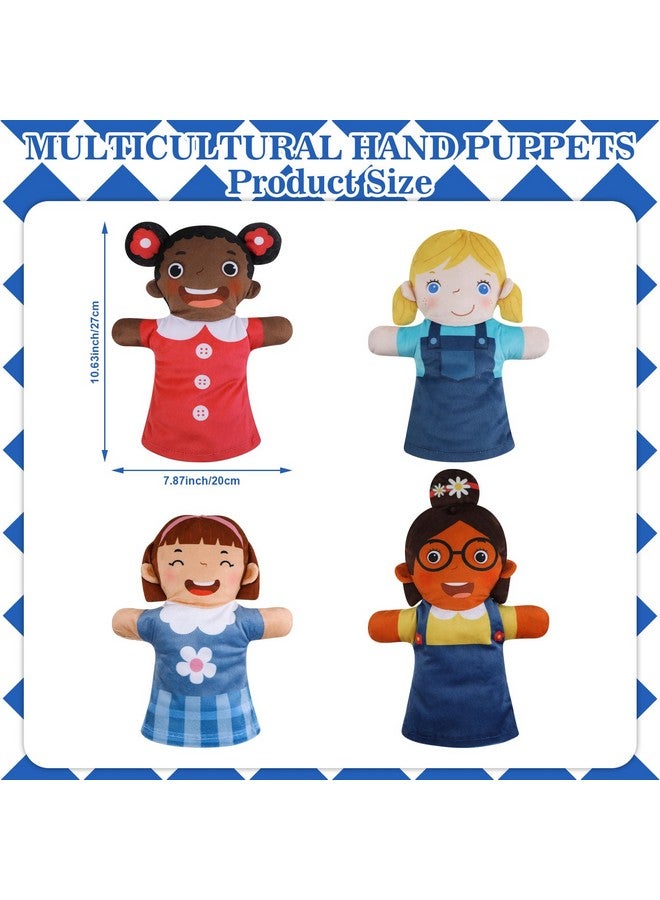 Poen مجموعة دمى يدوية من 8 قطع للأطفال - دمى يدوية متعددة الثقافات - دمى ناعمة من الفرو لتعلم الأطفال والتفاعل - مناسبة للمنزل ورياض الأطفال والمدرسة والفصول الدراسية ولعب الأدوار وعروض مسرح الفانتوسيني (ابتسامة) - Image 2