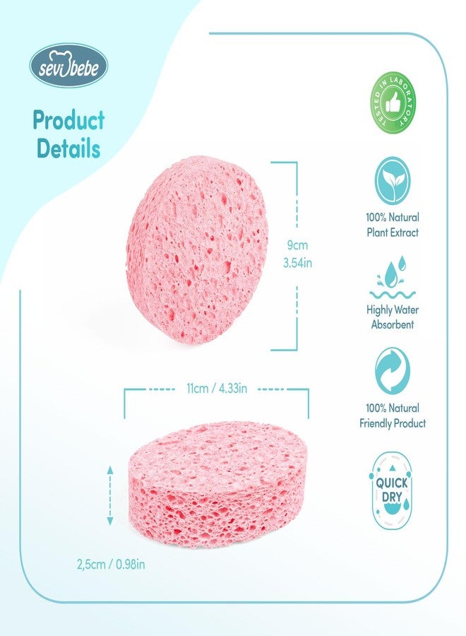 Sevi Bebe Cellulosic Baby Bath Sponge - 100% Natural, Skin Friendly and Soft Bath Sponge for Infants and Toddlers. Natural, Healthy and Hygienic Bathing for Your Little one! (Pack of 1, Pink) - Image 3