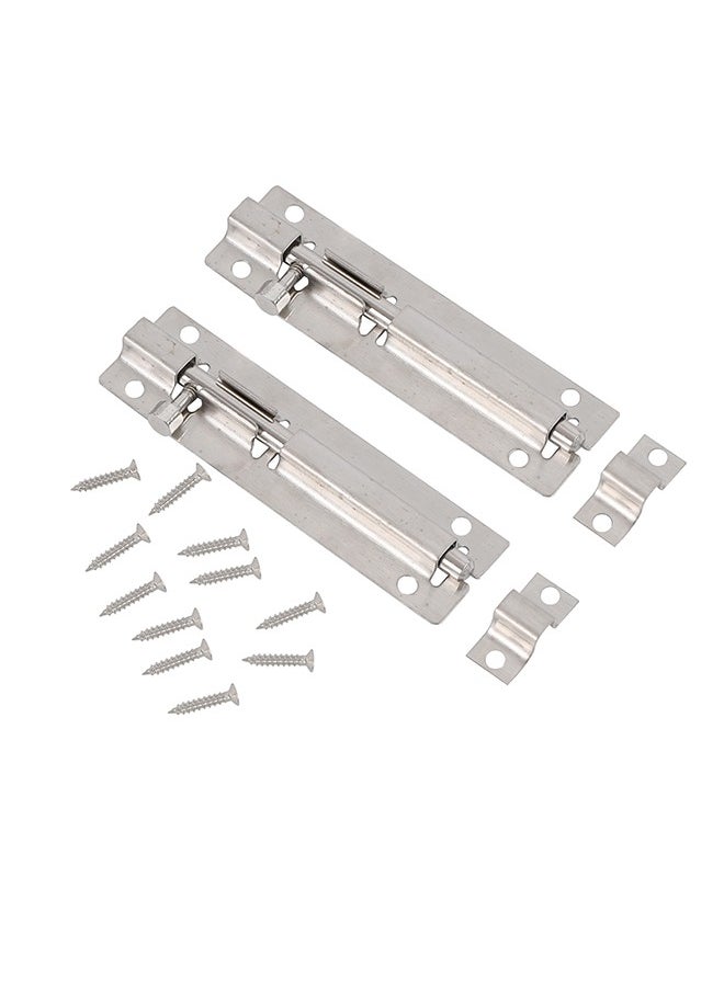 LAWAZIM Sliding Latch Lock - 2 Piece, Matt - Barrel Bolt Latch with Screws, Pre-Drilled Holes, Smooth Sliding Mechanism - Ideal for Securing Doors, Gates, Cabinets, Sheds, Fences, Storage Areas  - Image 1
