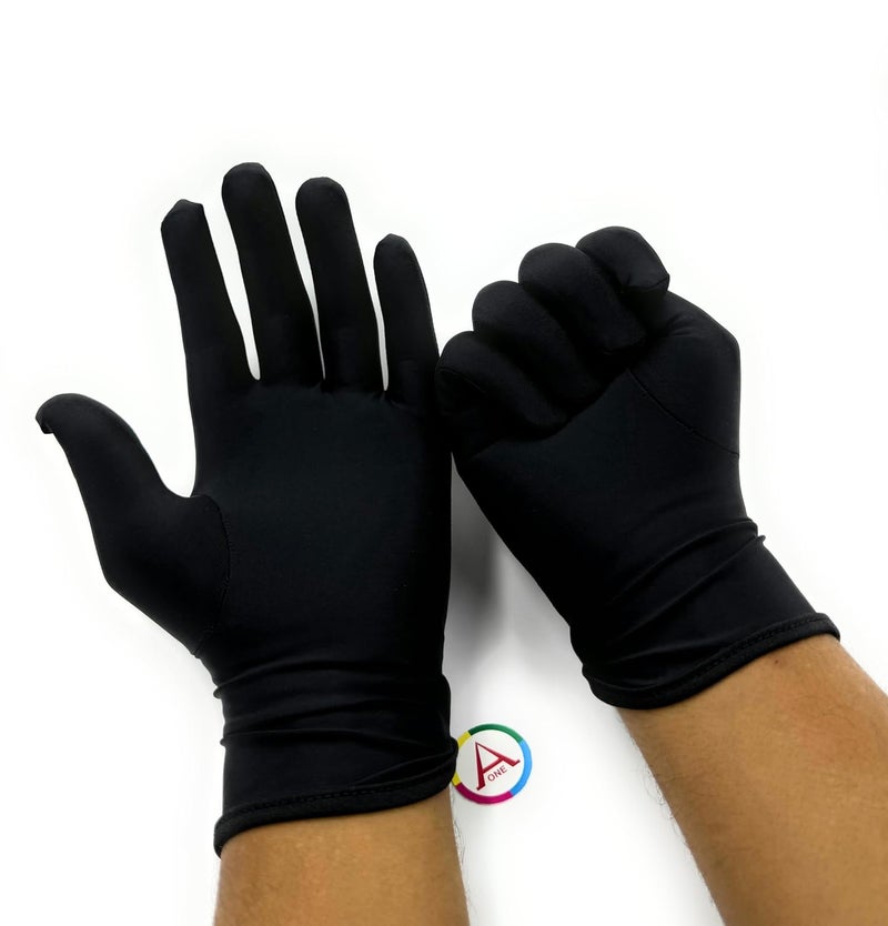 Aone Aone Premium Black Microfiber Lint Free Hand Gloves Anti-Fingerprint/Anti-Smear for Quality Check/Scratch-free Handling for Jewellery/Diamond/Gemstone/Watch Boutiques along with Sun & Dust Protection  - Image 3