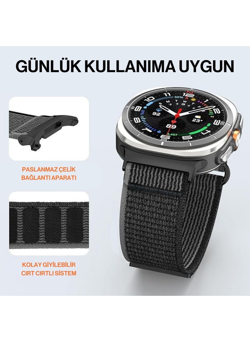 Techmaster Samsung Galaxy Watch 7 Ultra 47MM Compatible Original Pin Woven Braided Nylon Strap  - Image 3