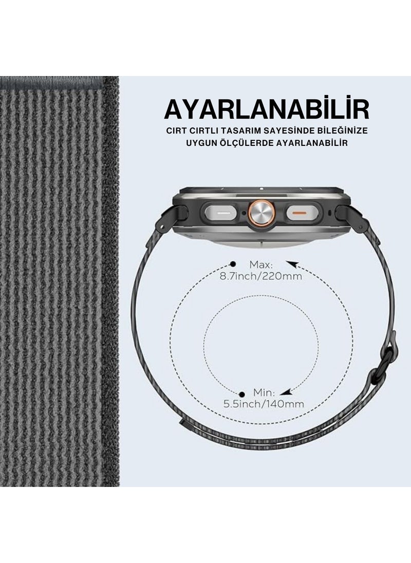 Techmaster Samsung Galaxy Watch 7 Ultra 47MM Compatible Original Pin Woven Braided Nylon Strap  - Image 4