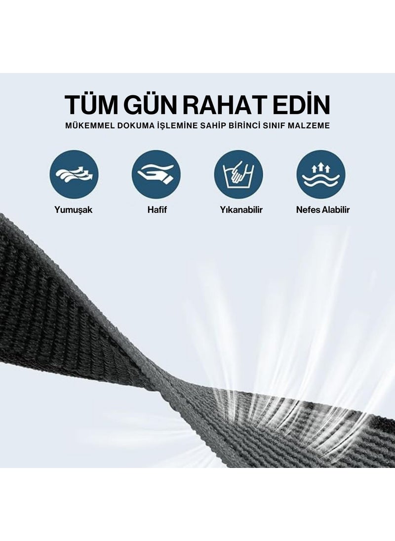 Techmaster Samsung Galaxy Watch 7 Ultra 47MM Compatible Original Pin Woven Braided Nylon Strap  - Image 2