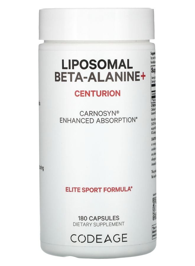 Codeage Liposomal BetaAlanine+ Centurion  CarnoSyn Enhanced Absorption 180 Capsules