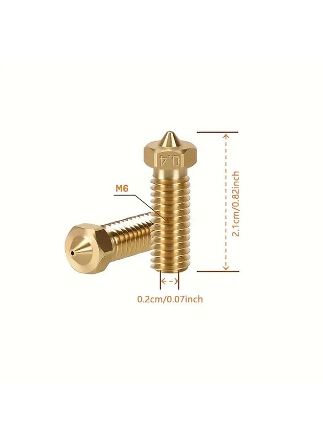 3D Printer Parts 0.2mm Brass Volcano Nozzle 20pcs for Sidewinder X1 X2 Genius Pro Vyper Kobra Plus Max 1.75mm Filament M6 Thread Hotend 3D Printing Accessories - Image 2
