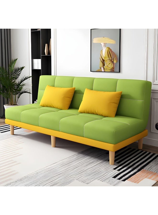 Zayn comforts أريكة سرير بدون ذراعين بتصميم ظهر مشدود في قماش حديث مختلط (أصفر + أخضر) - Image 1