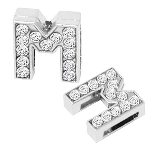 Poualss 130pcs A-Z 8mm Full Rhinestones Slide Alphabet Letters for DIY Wristbands Bracelets, Jewelry Making Crafts Charms (Silver) - Image 5