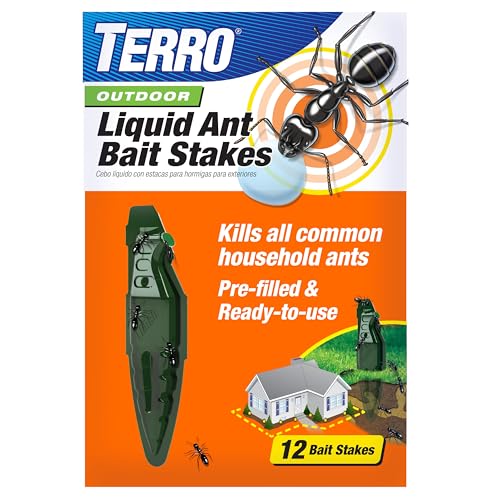 TERRO Liquid Ant Baits - T1813B - Outdoor Ready-to-Use Terro Ant Traps, Kills Household Ants, 12 Stakes - Image 1