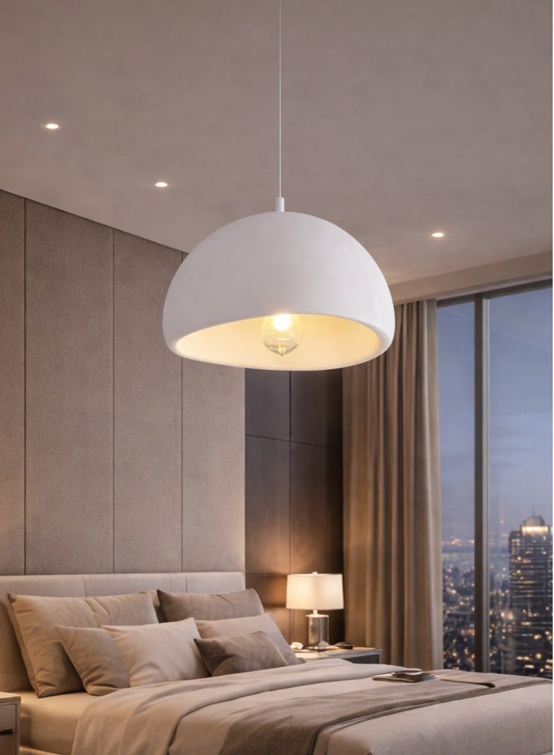AL THURAYAT Modern White Semi-Circular Pendant Ceiling Light 30CM – Minimalist Hanging Lamp for Living Room, Kitchen & Entryway - Image 3