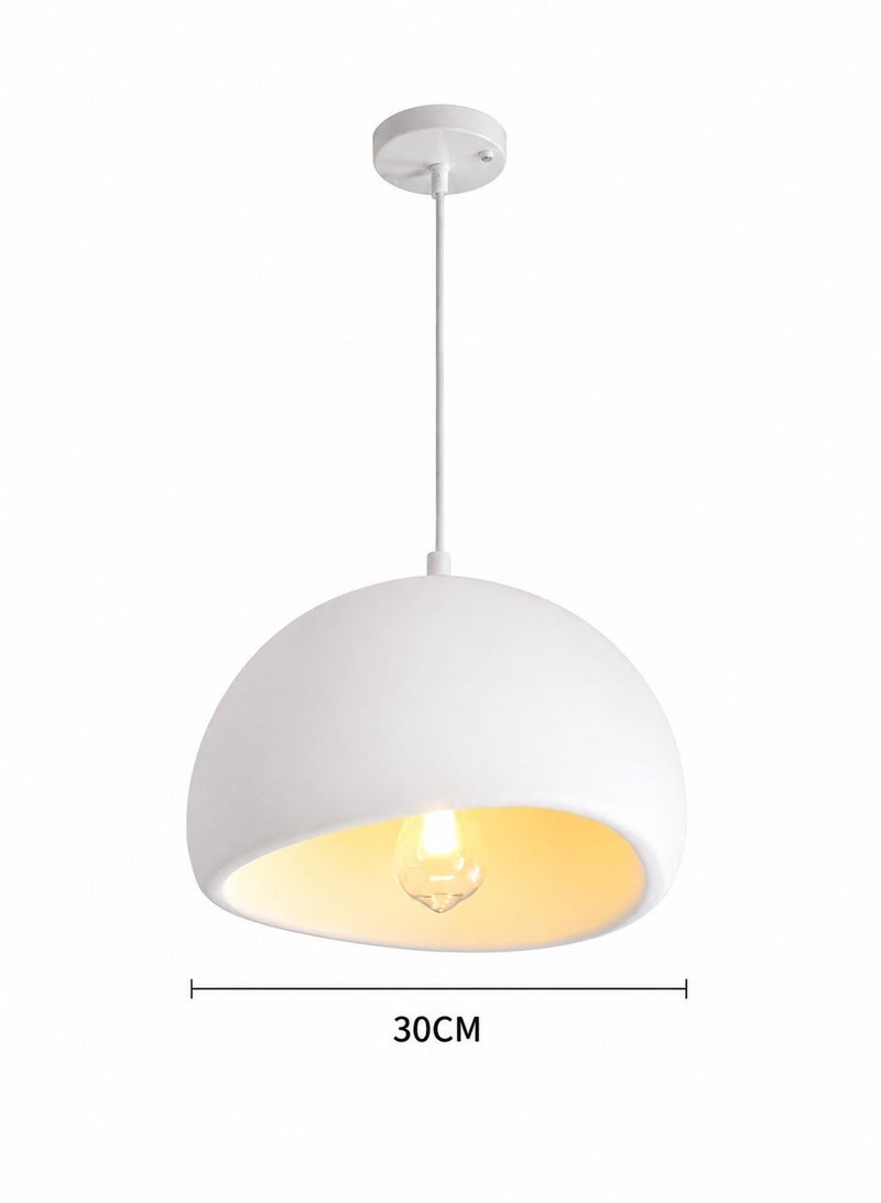 AL THURAYAT Modern White Semi-Circular Pendant Ceiling Light 30CM – Minimalist Hanging Lamp for Living Room, Kitchen & Entryway - Image 2