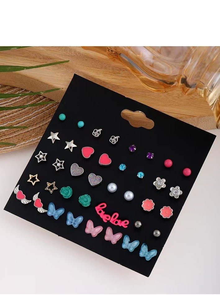 Generic Fashion 20 Pairs Earrings Combo Set Latest Stylish  Ear Stud for Women and Girls 