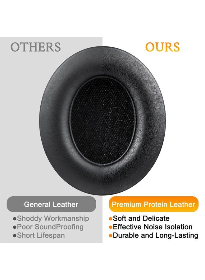SoloWIT ® Professional Earpads Replacement Ear Pads Cushions for Beats Studio 2 & 3 (studio2 studio3) Wireless & Wired with Soft Protein Leather, Noise Isolation Memory Foam, Stronger Adhesive - Black - Image 4