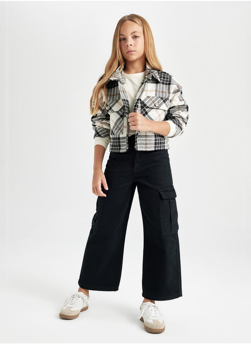 DeFacto Wide Leg Cargo Pocket Cotton Black Pants  - Image 1