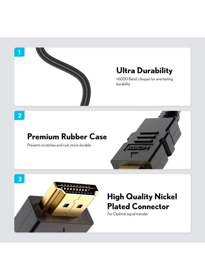 neolink كابل NEOLINK HDMI 4K بطول 2م، HDMI 2.0 عالي السرعة 18Gbps 4K@60Hz Ultra HDR كابل فيديو HDMI إلى HDMI متوافق مع MacBook Pro و Playstation PS5/5 و Switch و TV و Xbox و جهاز العرض و الكمبيوتر المحمول و الكمبيوتر الشخصي - أسود - Image 3