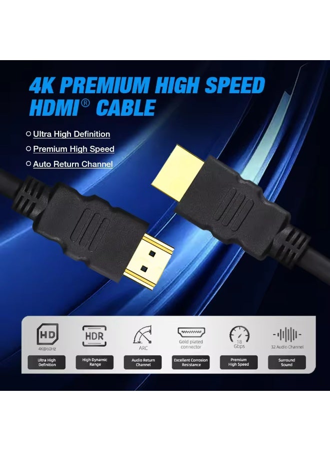 neolink كابل NEOLINK HDMI 4K بطول 2م، HDMI 2.0 عالي السرعة 18Gbps 4K@60Hz Ultra HDR كابل فيديو HDMI إلى HDMI متوافق مع MacBook Pro و Playstation PS5/5 و Switch و TV و Xbox و جهاز العرض و الكمبيوتر المحمول و الكمبيوتر الشخصي - أسود - Image 5
