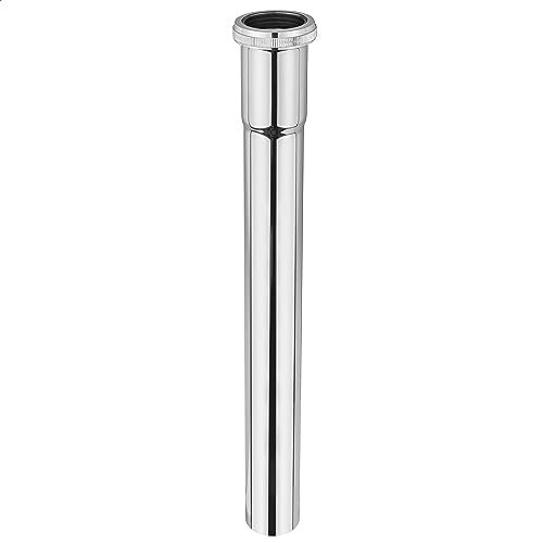 Cinsda 1-1/4 O.D x 12" Brass Slip Joint Extension Tube, Heavy Duty Extension Tube for Bathroom Sink Drain Tailpiece, Polished Chrome - Image 1