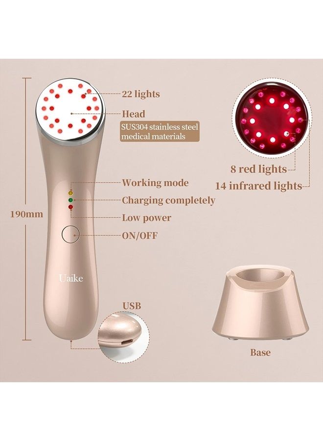 Uaike Red Light Therapy for Face - Uaike LED Red Light Therapy Device for Face - Skin Tightening Machine for Anti Aging,Wrinkle Removal,Face Lift,Skin Rejuvenation - Face Massager for Face - Image 3