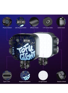 KASTWAVE Magnetic RGB Video Light, PHOTOOLEX Tofu Black knight Camera Light Mini 360° Full-Color LED Light for GoPro Studio Streaming Tiktok Vlog  - Image 4
