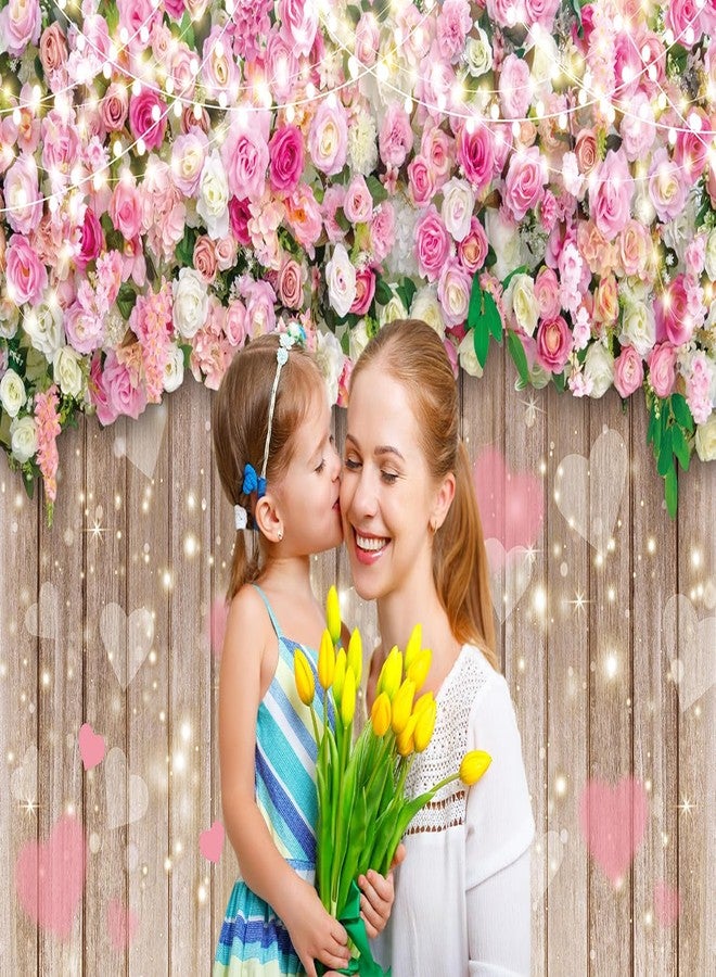 دبليو ال ان جي ار جيه خلفية على شكل قلب مزين بزهرة الورد للتصوير الفوتوغرافي، لافتة زهرية رومانسية مزينة بالورود لعيد الحب، ذكرى الزواج، عيد الأم، زينة الحفلات (7 × 5 قدم (210 × 150 سم)) - Image 4