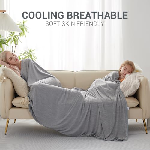 Marchpower Arc-Chill Cooling Blanket Q-Max >0.5 Summer Blanket Thin Lightweight Breathable Soft Double Side Cooling Blanket for Hot Sleepers Night Sweats Year Round Bed Blanket Machine Washable - Image 5