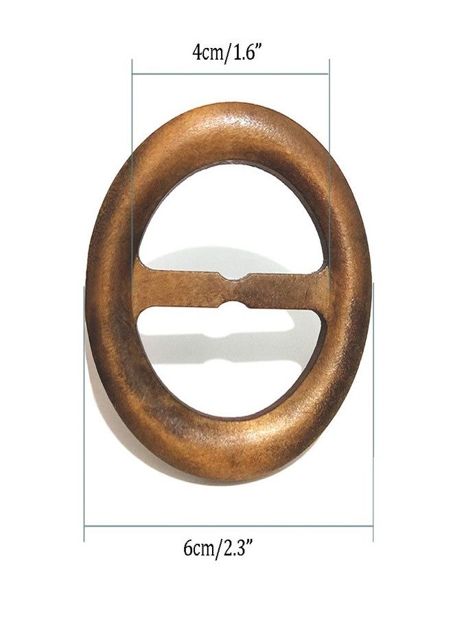 Teensery 10 Pcs Natural Wooden Round Shape Scarf Ring Tee Shirt Clips T-Shirt Clasp Clip Ring Clothing Ring Wrap Holder for Women Lady Girls(Mixed Color) - Image 2