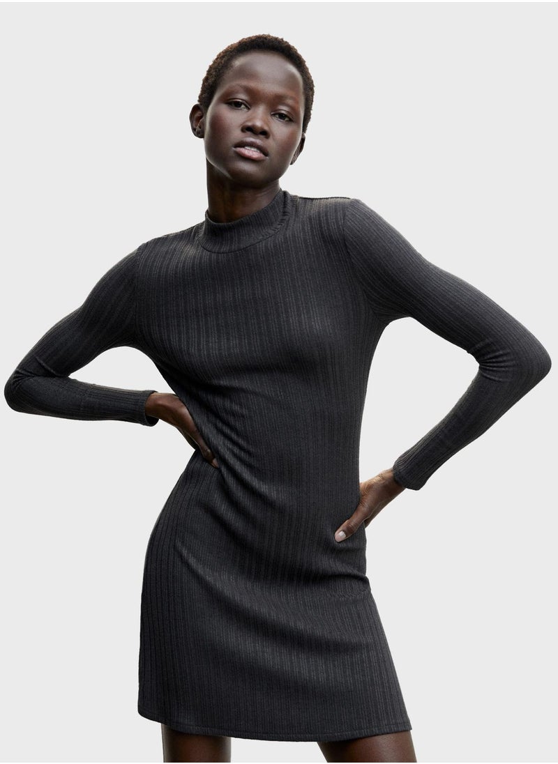 MANGO - Ribbed Knitted Dress - Image 1